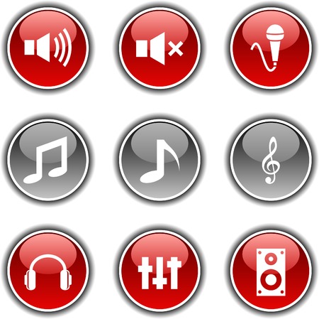 Audio  button set. Vector illustration.のイラスト素材