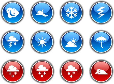 Weather  button set. Vector illustration.のイラスト素材
