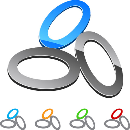 Set of Oval elements. のイラスト素材