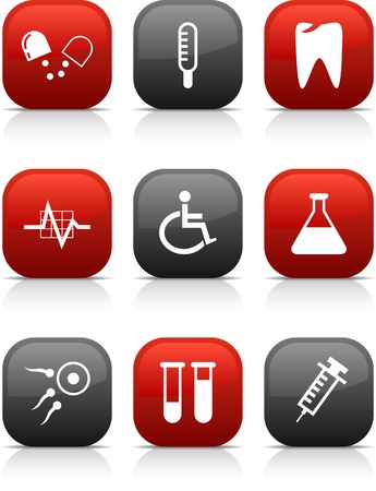 Medical  button set. Vector illustration. のイラスト素材
