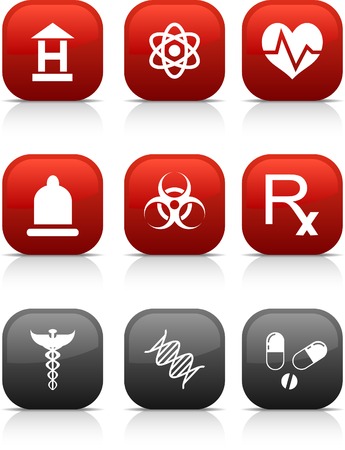 Medical  button set. Vector illustration. のイラスト素材