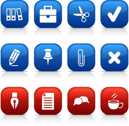 Office  button set. Vector illustration. のイラスト素材