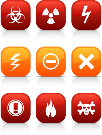 Warning  button set. Vector illustration. のイラスト素材