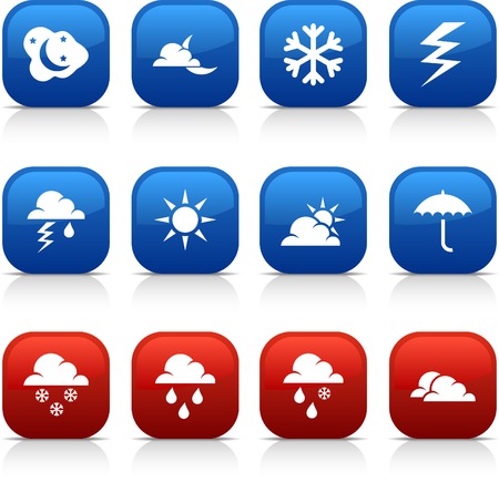 Weather  button set. Vector illustration.のイラスト素材