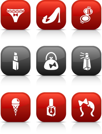Women  button set. Vector illustration. のイラスト素材