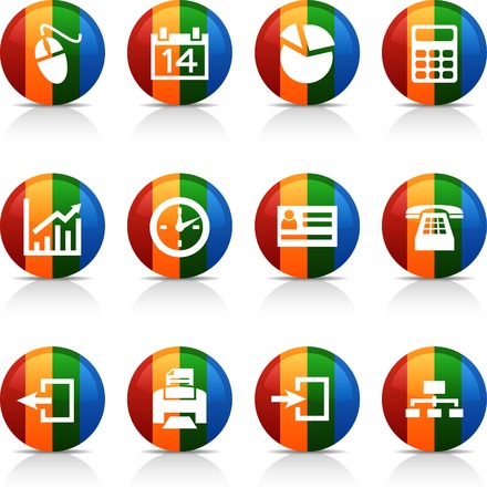 Office   button set. Vector illustration. のイラスト素材