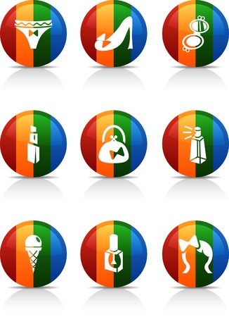 Women  button set. Vector illustration. のイラスト素材