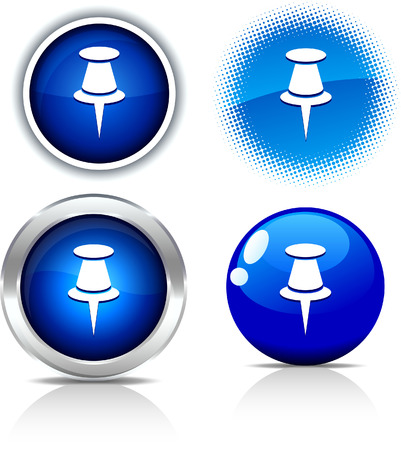   Drawing-pin beautiful buttons. Vector illustration. のイラスト素材