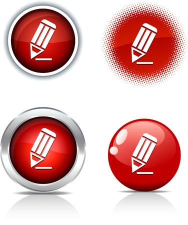   Pencil beautiful buttons. Vector illustration. のイラスト素材