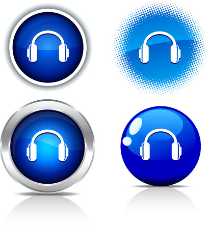   headphones beautiful buttons. Vector illustration. のイラスト素材
