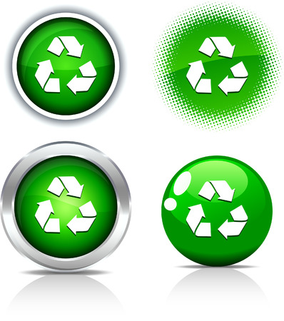   Recycle beautiful buttons. Vector illustration. のイラスト素材