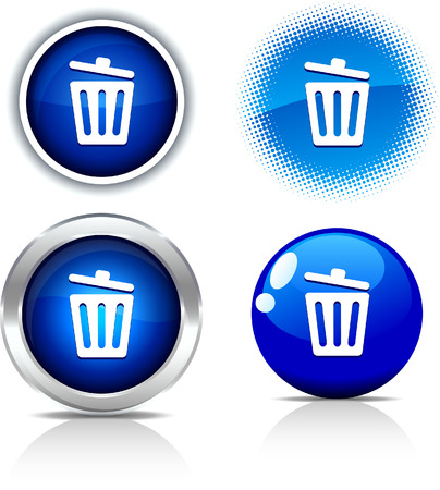   Recycle bin beautiful buttons. Vector illustration. のイラスト素材