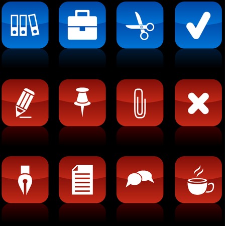 Office  button set. Vector illustration.のイラスト素材