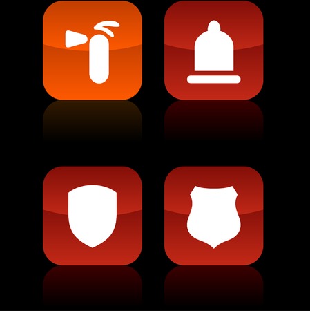 Safety  button set. Vector illustration. のイラスト素材