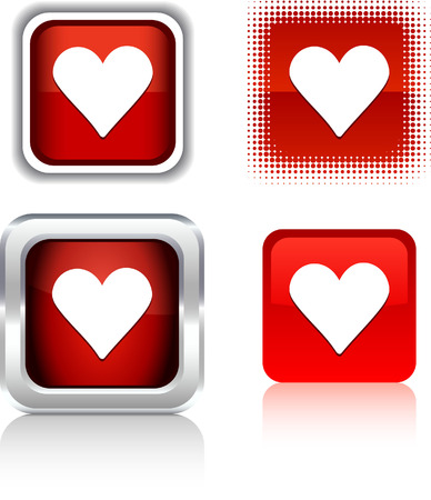  Love  square buttons. Vector illustration.のイラスト素材