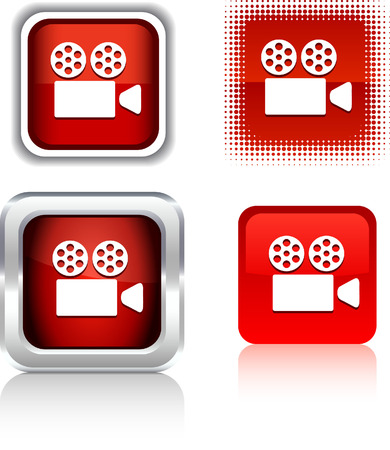 Cinema  square buttons. Vector illustration. のイラスト素材
