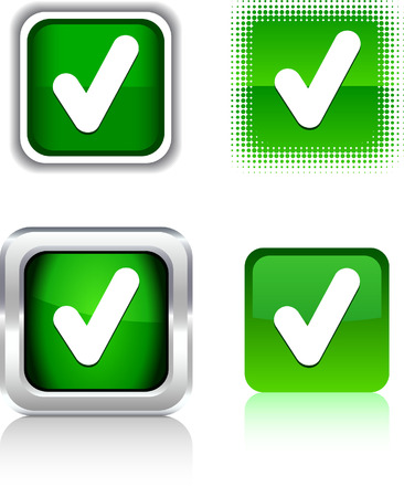 Check   square buttons. Vector illustration. のイラスト素材