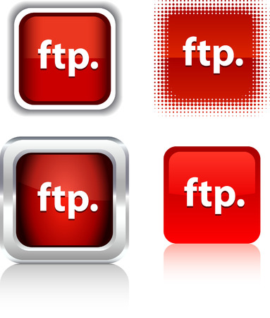 FTP   square buttons. Vector illustration. のイラスト素材