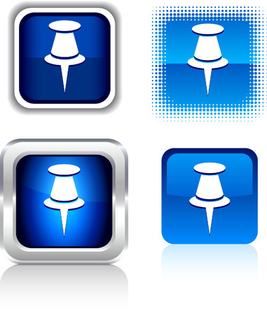  Drawing-pin  square buttons. Vector illustration.のイラスト素材