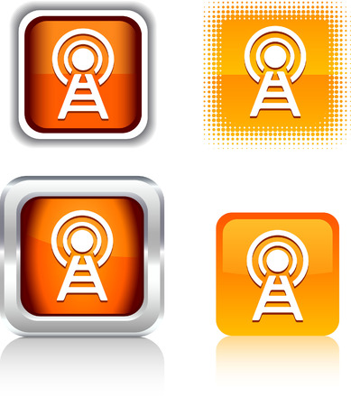  Communication  square buttons. Vector illustration. のイラスト素材