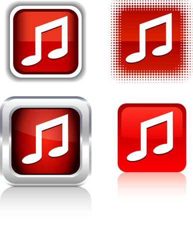 Music  square buttons. Vector illustration. のイラスト素材