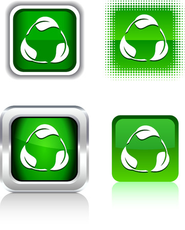  Recycle  square buttons. Vector illustration. のイラスト素材