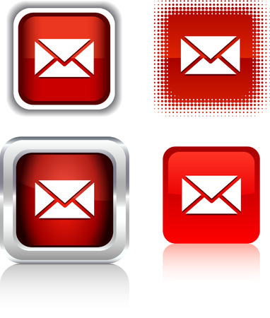  mail   square buttons. Vector illustration. のイラスト素材