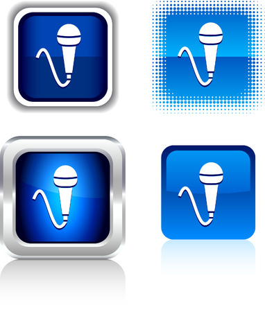 Mic   square buttons. Vector illustration.のイラスト素材