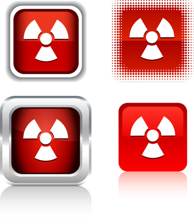 Radiation  square buttons. Vector illustration. のイラスト素材