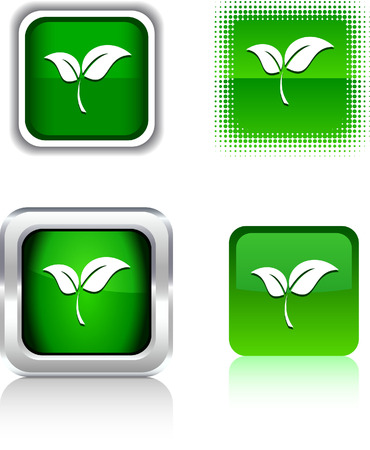 Ecology   square buttons. Vector illustration. のイラスト素材