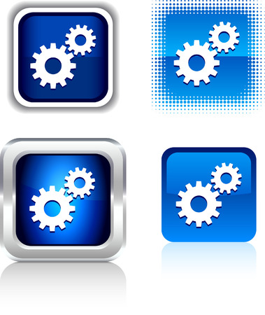  Settings  square buttons. Vector illustration. のイラスト素材