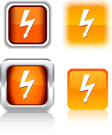  warning   square buttons. Vector illustration. のイラスト素材