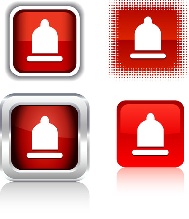  Condom  square buttons. Vector illustration. のイラスト素材