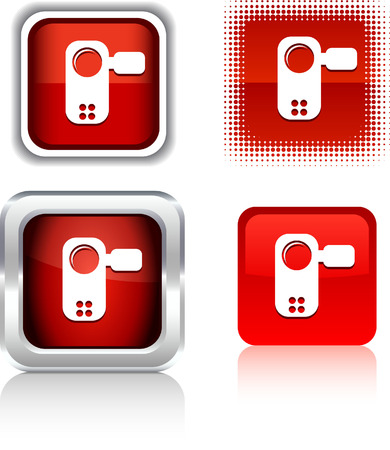  Video  square buttons. Vector illustration. のイラスト素材