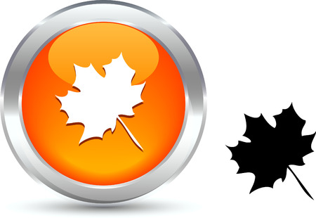  Autumn  realistic button. Vector illustration. のイラスト素材