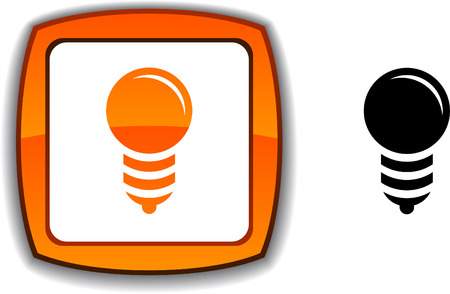  Bulb  realistic button. Vector illustration.のイラスト素材