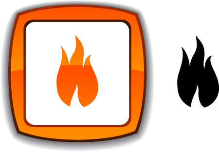 Fire   realistic button. Vector illustration. のイラスト素材