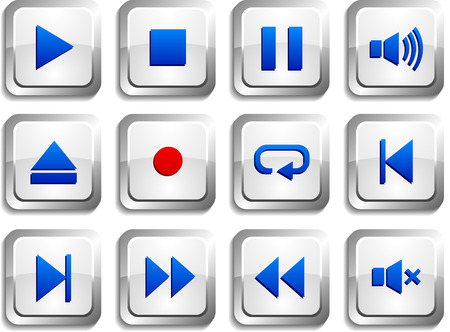 Player  button set. Vector illustration. のイラスト素材