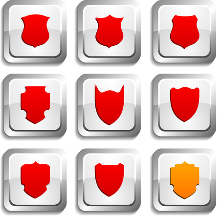 Shield  button set. Vector illustration. のイラスト素材