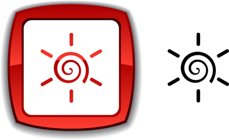 Sun   realistic button. Vector illustration. のイラスト素材