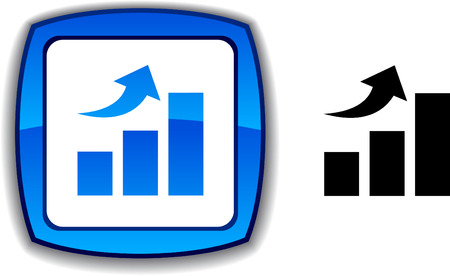 growth   realistic button. Vector illustration. のイラスト素材