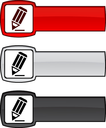 Pencil  web button. illustration. のイラスト素材