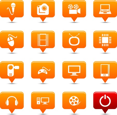 Multimedia    button set. Vector illustration. のイラスト素材