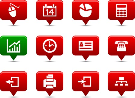 Office button set. Vector illustration. のイラスト素材