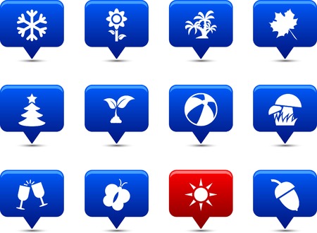 Seasons button set. Vector illustration. のイラスト素材