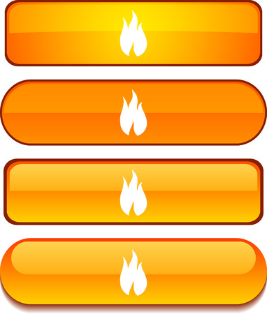 Fire   web buttons. Vector illustration. のイラスト素材
