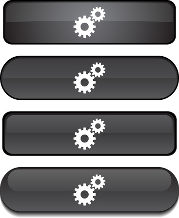   Settings  web buttons. Vector illustration. のイラスト素材