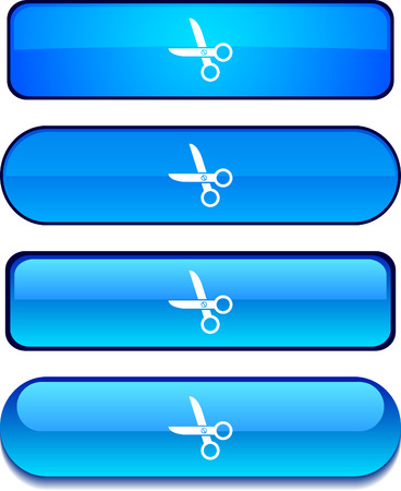  scissors  web buttons. Vector illustration. のイラスト素材