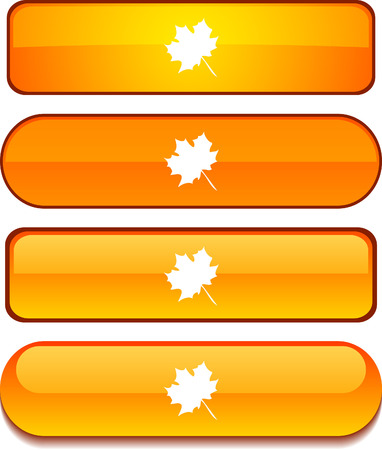 Autumn   web buttons. Vector illustration. のイラスト素材