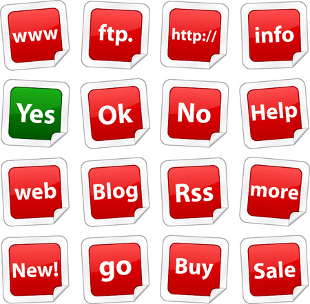 Internet sticker set. Vector buttons. のイラスト素材